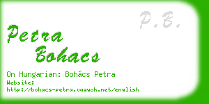 petra bohacs business card